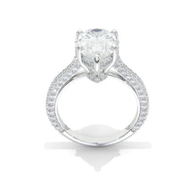 Load image into Gallery viewer, 3 Carat Pear Cut Giliarto Moissanite Hidden Halo Engagement Ring
