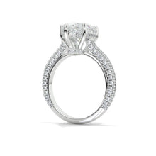 Load image into Gallery viewer, 3 Carat Pear Cut Giliarto Moissanite Hidden Halo Engagement Ring
