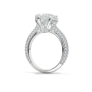 3 Carat Pear Cut Giliarto Moissanite Hidden Halo Engagement Ring