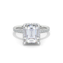 Load image into Gallery viewer, 4 Carat Giliarto Emerald Cut Moissanite Double Hidden Halo Engagement Ring
