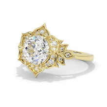 Load image into Gallery viewer, 3 Carat Moissanite Halo Engagement Ring 14K White Gold Ring
