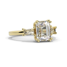 Load image into Gallery viewer, 3 Carat Giliarto Emerald Cut Moissanite Three-Stone  Engagement Ring
