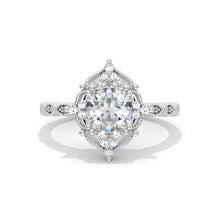 Load image into Gallery viewer, 1.5 Carat Oval Moissanite Halo Vintage Engagement Ring
