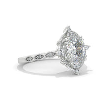 Load image into Gallery viewer, 2 Carat Oval Moissanite Halo Vintage Engagement Ring
