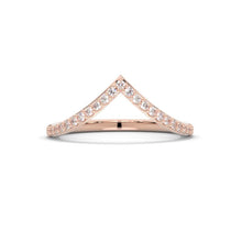 Load image into Gallery viewer, V Shaped Moissanite Stackable Ring
