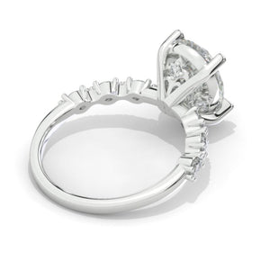 4 Carat Pear Cut Ring. Moissanite Wedding Ring Anniversary ring, Vintage Royal Style Hidden Halo