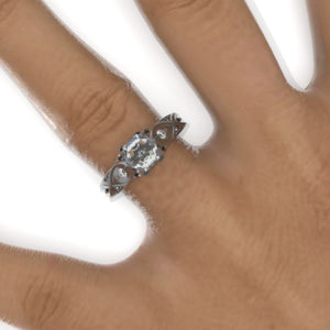 14K Black Gold Hexagon Moissanite Celtic Engagement Ring