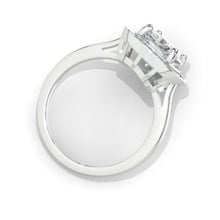 Load image into Gallery viewer, 4 Carat Cushion Cut Vintage Style Halo Genuine Aquamarine White Gold Engagement Ring
