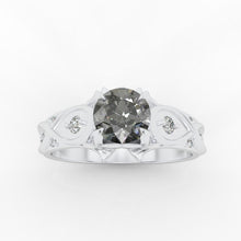 Load image into Gallery viewer, 1.0 Carat Giliarto Gray Moissanite Engagement Ring 14K White Gold
