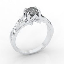 Load image into Gallery viewer, 1.0 Carat Giliarto Gray Moissanite Engagement Ring 14K White Gold
