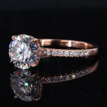 Load image into Gallery viewer, 2 Carat Round Hidden Halo Giliarto Moissanite Diamond Rose Gold Engagement Ring
