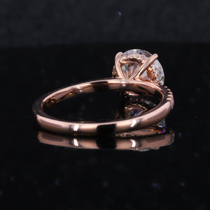 2 Carat Round Hidden Halo Giliarto Moissanite Diamond Rose Gold Engagement Ring