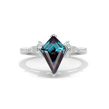 Load image into Gallery viewer, 3 Carat Kite Alexandrite Engagement Ring. 3CT Fancy Shape Alexandrite Ring
