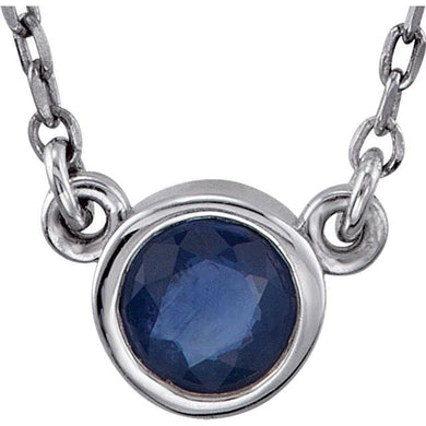 Sapphire with sterling silver necklace - Giliarto