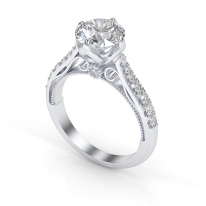 2 Carat Moissanite Engagement 14K White Gold Ring Classic Customized Design Your Own Ring