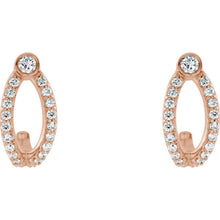 Load image into Gallery viewer, 14K Rose 1/3 CTW Diamond J-Hoop Earrings
