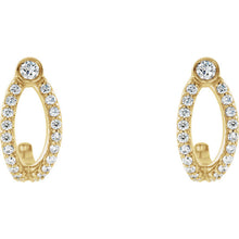 Load image into Gallery viewer, 14K Rose 1/3 CTW Diamond J-Hoop Earrings
