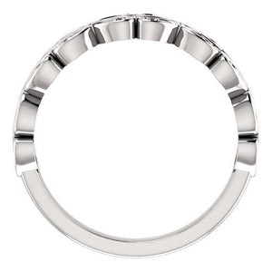Vintage-Inspired Stackable  14K White Gold Ring - Giliarto