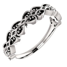Load image into Gallery viewer, Vintage-Inspired Stackable  14K White Gold Ring - Giliarto
