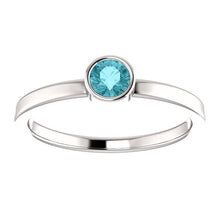 Load image into Gallery viewer, 14K White Blue Zircon Ring
