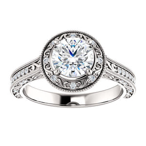 14K Gold 6.5mm Round  Moissanite 1/4 CTW Moissanite Engagement Ring