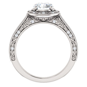 14K Gold 6.5mm Round  Moissanite 1/4 CTW Moissanite Engagement Ring