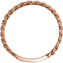 Load image into Gallery viewer, 14K Rose 2 mm Twisted Rope Band
