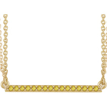 Load image into Gallery viewer, 14K Yellow 1/6 CTW Yellow Diamond 18&quot; Bar Necklace
