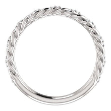 Load image into Gallery viewer, 14K White 1/8 CTW Diamond Pavé Twisted Anniversary Band
