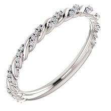 Load image into Gallery viewer, 14K White 1/8 CTW Diamond Pavé Twisted Anniversary Band
