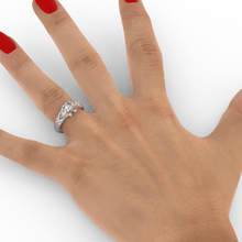 Load image into Gallery viewer, 0.1 CTW custom moissanite engagement rings-8 Natural Diamond I2-Clarity, VG-Cut
