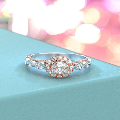 Adara Oval Moissanite Diamond Halo Engagement Ring - Giliarto