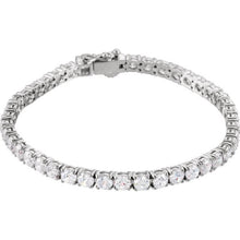 Load image into Gallery viewer, Sterling Silver 3 mm Round Cubic Zirconia Bracelet

