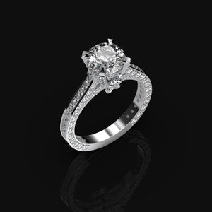3.2 Carat  Moissanite Diamond  Engagement Ring