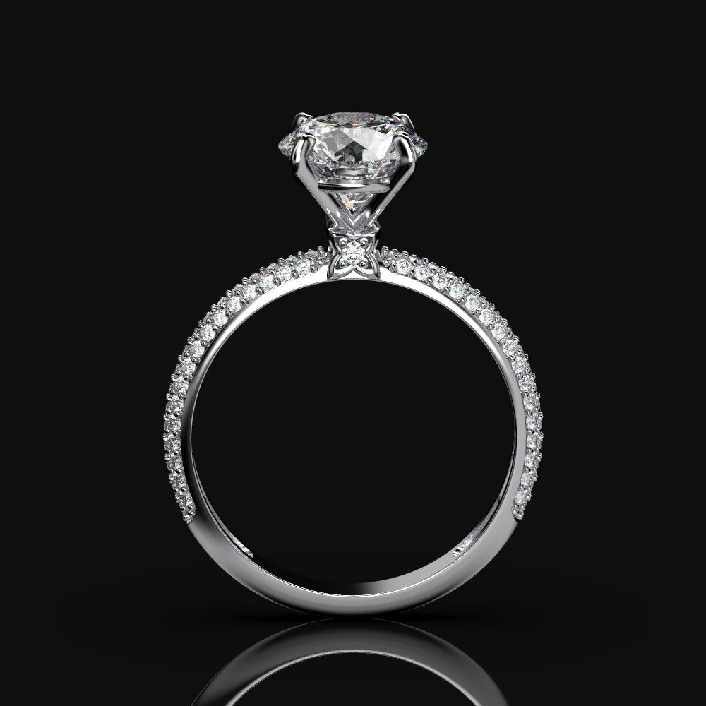 ''Carmen'' 2 Carat  Moissanite 14K Gold Diamond Engagement Ring