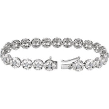 Load image into Gallery viewer, Sterling Silver Cubic Zirconia  Line Bracelet

