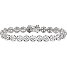 Load image into Gallery viewer, Sterling Silver Cubic Zirconia  Line Bracelet
