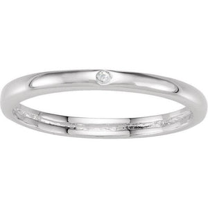 Sterling Silver Cubic Zirconia Stackable Ring Size 6