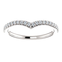 Load image into Gallery viewer, 14K White Gold 1/5 CTW Diamond V Band
