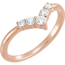 Load image into Gallery viewer, 14K Rose Gold 1/4 CTW Diamond Graduated &quot;V&quot; Ring
