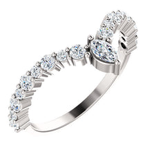 Load image into Gallery viewer, 14K White Gold 1/2 CTW Diamond &quot;V&quot; Ring
