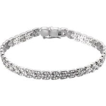 Load image into Gallery viewer, Sterling Silver Cubic Zirconia Line Bracelet

