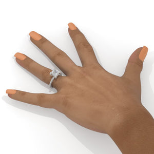 2 Princess Cut Carat Moissanite Diamond  White Gold Giliarto Engagement Ring
