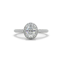 Load image into Gallery viewer, 14K White Gold 1.5 Carat Oval  Moissanite Engagement Ring
