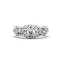 Load image into Gallery viewer, 1.0 Carat Moissanite Celtic Engagement Floral Ring 14K White Gold
