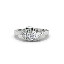 Load image into Gallery viewer, 1 Carat Moissanite Engagement Ring 14K White Gold Ring-0.3 CTW
