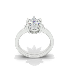 Load image into Gallery viewer, 14K White Gold 2.5 Carat Oval Moissanite Halo Engagement Ring, Eternity Ring Set
