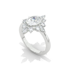 Load image into Gallery viewer, 14K White Gold 1.5 Carat Oval Moissanite Halo Engagement Ring
