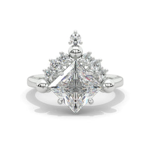 2.5 Carat Princess Cut Moissanite Diamond  White Gold Giliarto Halo Engagement Ring