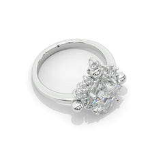 Load image into Gallery viewer, 2.5 Carat Princess Cut Moissanite Diamond  White Gold Giliarto Halo Engagement Ring
